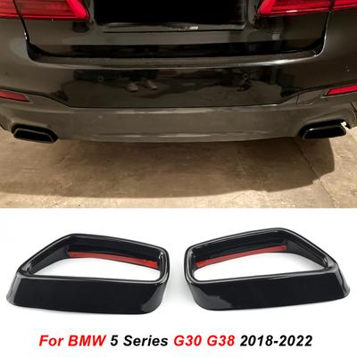 For BMW 5 Series G30 G31 2018- Stainless Steel Black Car Exhaust Pipe Cover Stickers Exterior Modification Car Accessories
