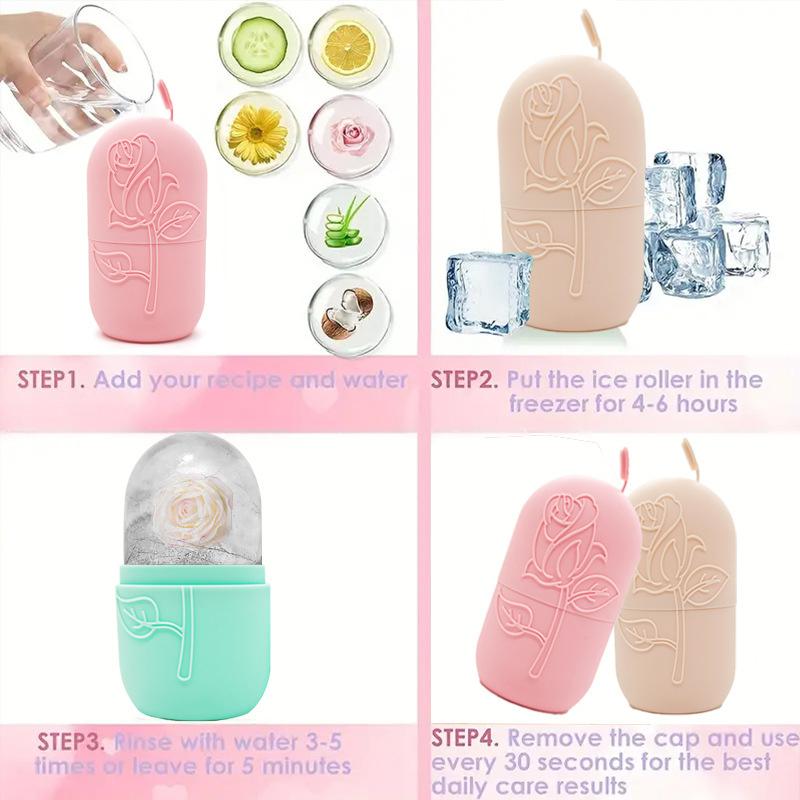Reusable Ice Roller For Face And Eye Facial Beauty Ice Roller Skin Care Tools Ice Facial Cube Silicone Ice Mold Beauty Cooling
