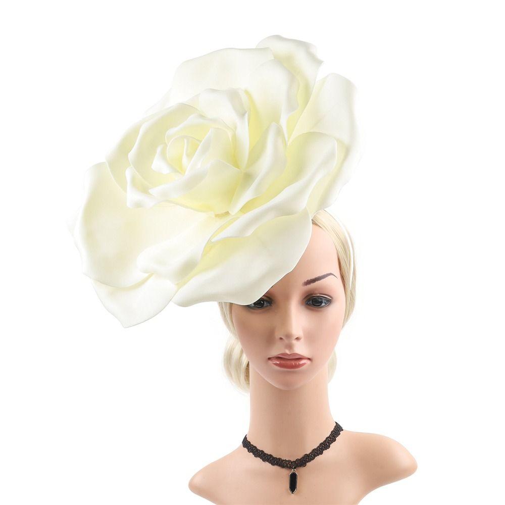 Exaggerated Rose Flowers Fascinator Hat Mardi Gras Headpiece  for Women