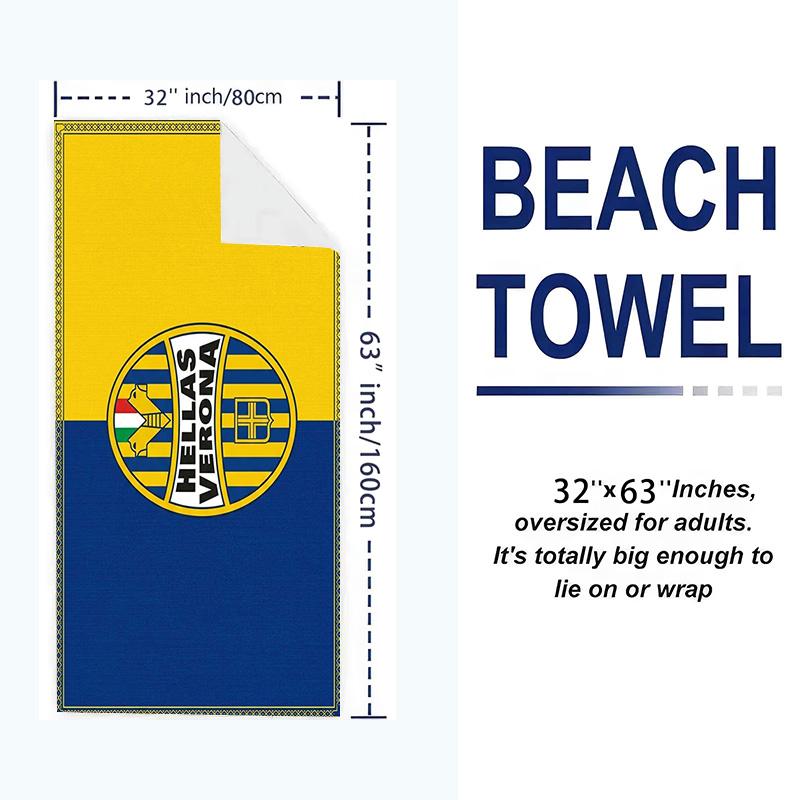 Hellas Verona Fc Print Beach Towel, Large Soft Quick Dry Towel for Beach Camping Swimming