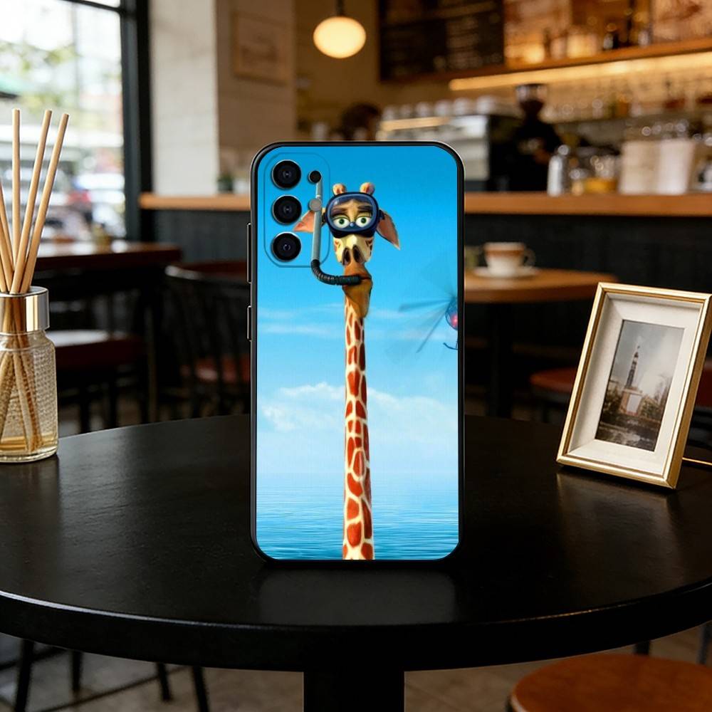 Cute giraffe Phone Case Black Silicone Soft For Samsung S25,S24,S21,S22,S23,S30,Ultra,S20,Plus,Fe,Lite
