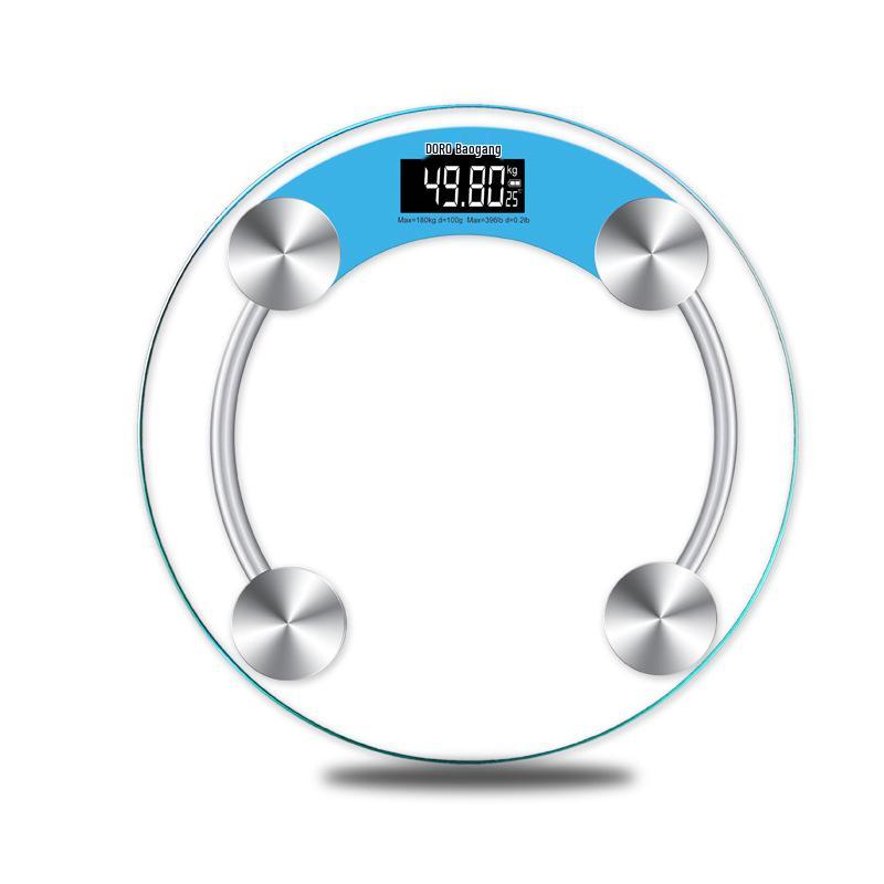 Baolan Round Smart Glass Body Scale - Electronic Health Weight Scale for Adults