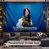 Wandbehang Wandteppich Benutzerdefinierter NameBillie Eilish Muster Personalisiert Bedruckter Stoff Wanddekoration