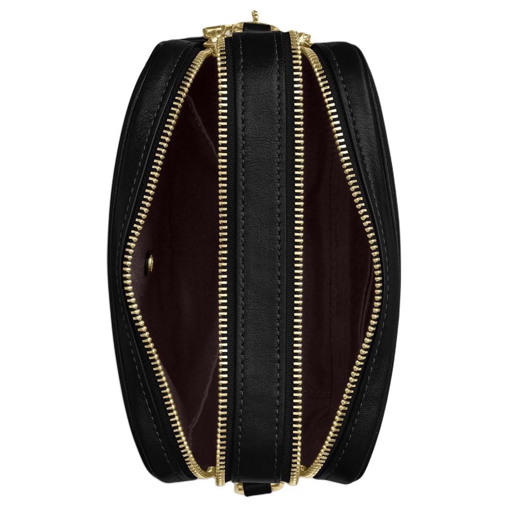 Coach Carey 19 Removable Handle Shoulder Bag Double Zipper Closure External Magnetic Pocket Leather Mini Unisex shoulder bag Black CEA02-IMBLK