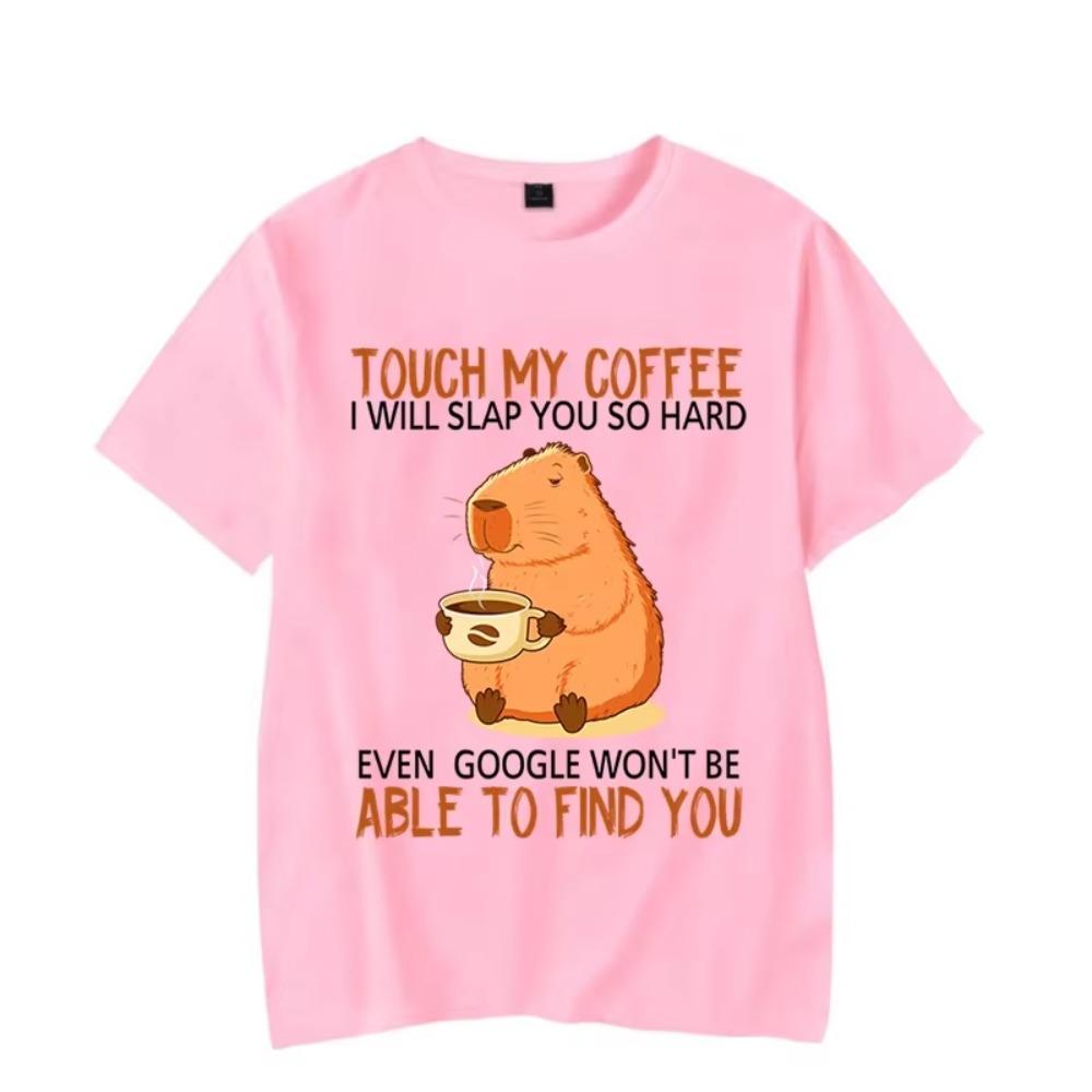 Touch My Coffee I Will Slap You So Hard Graphic Tshirt Funny Capybara Tshirt Fashion Harajuku T-shirt Women Men Brand Tshirt