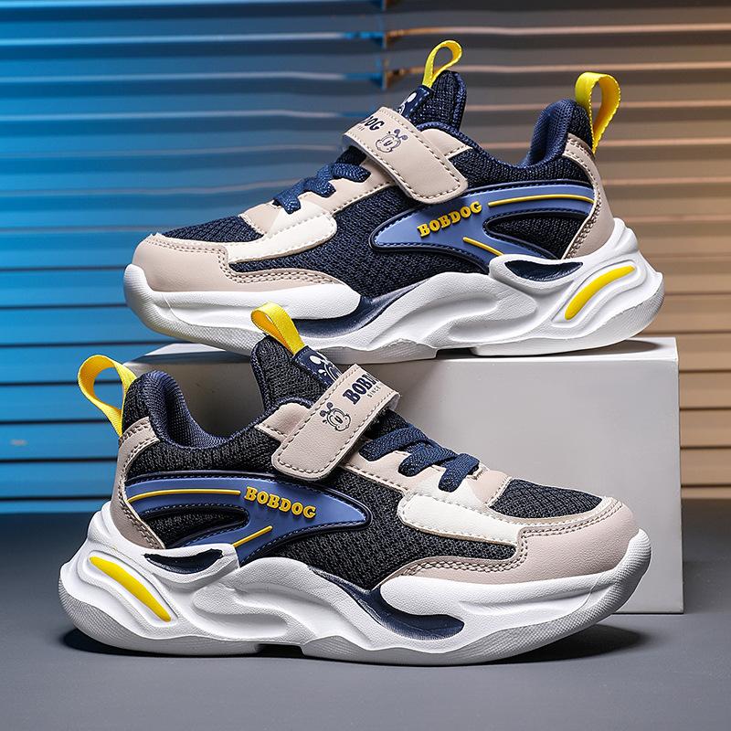 Sneakers New Breathable Childhood Boys Shoes Single Mesh Shoes Children's 2025 Autumn Versatile Middle and Older Children's Shoes Breathable Shock A
