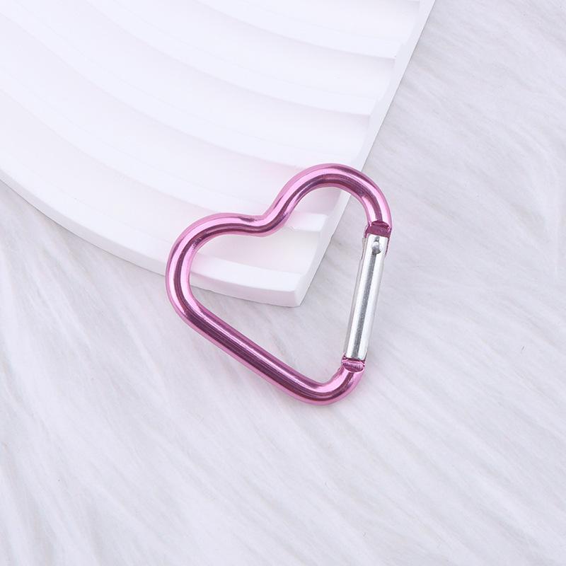 Heart-shaped Aluminum Carabiner Keychain Clip Outdoor Tools Water Bottle Keyring Hook Climbing Camping Travel Kit Hook Accessory