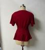 Women's Solid Color Cinched Waist Round Neck Cotton T-Shirt – Casual Short Sleeve Top (2026)