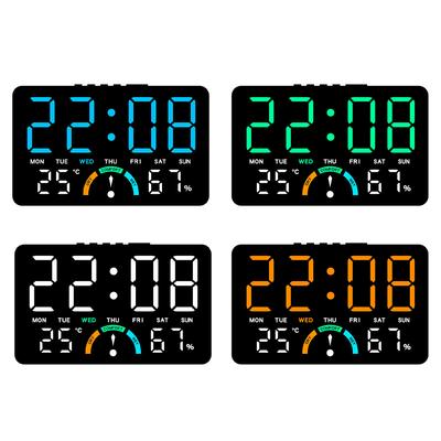 Humidity Temperature Display LED Electronic Clock Alarm Function