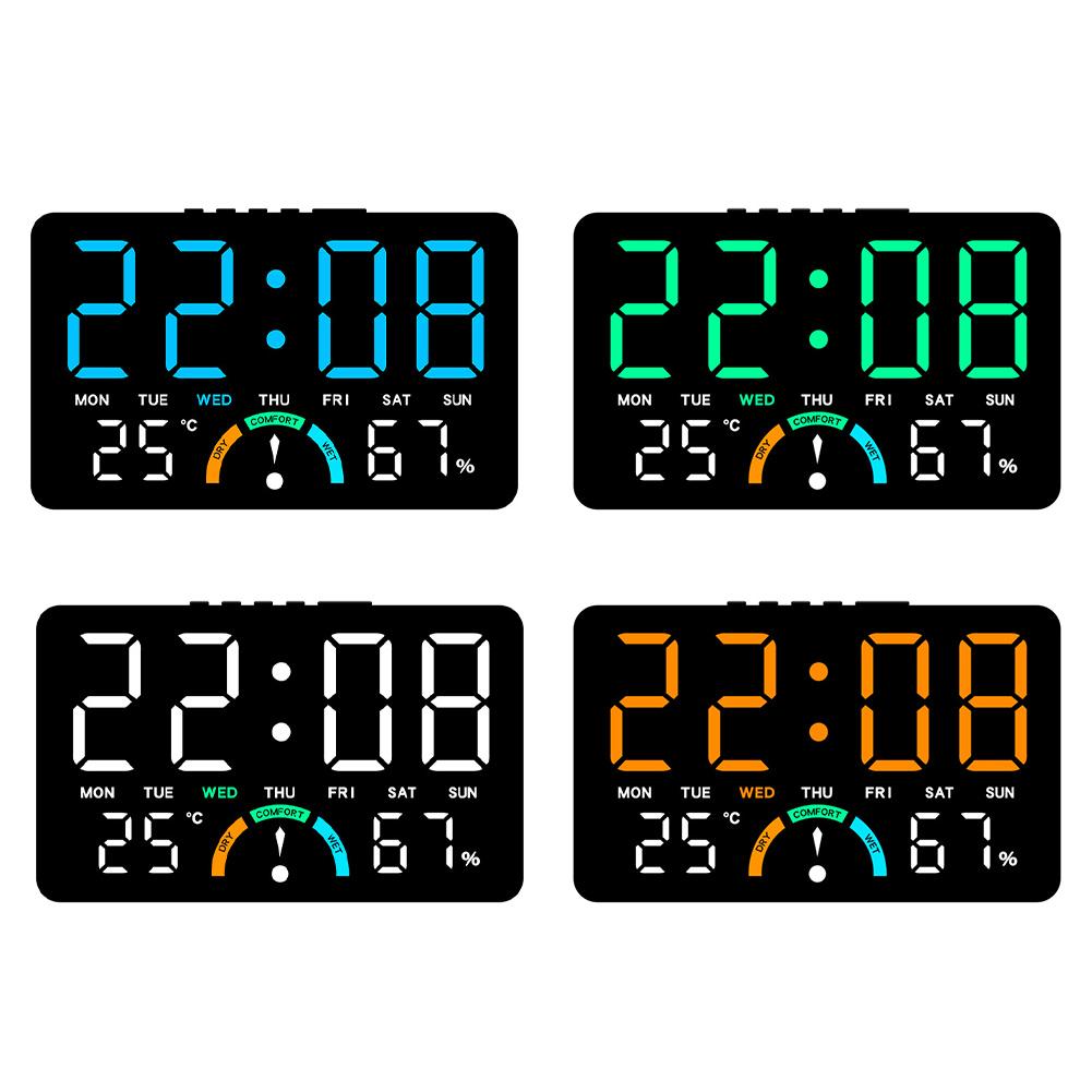 Temperature Humidity LED Electronic Clock with Large Screen for Wall or Table
