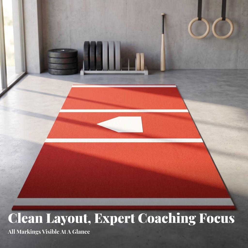 Baseball Batting Mat with Home Plate Stable Reinforced