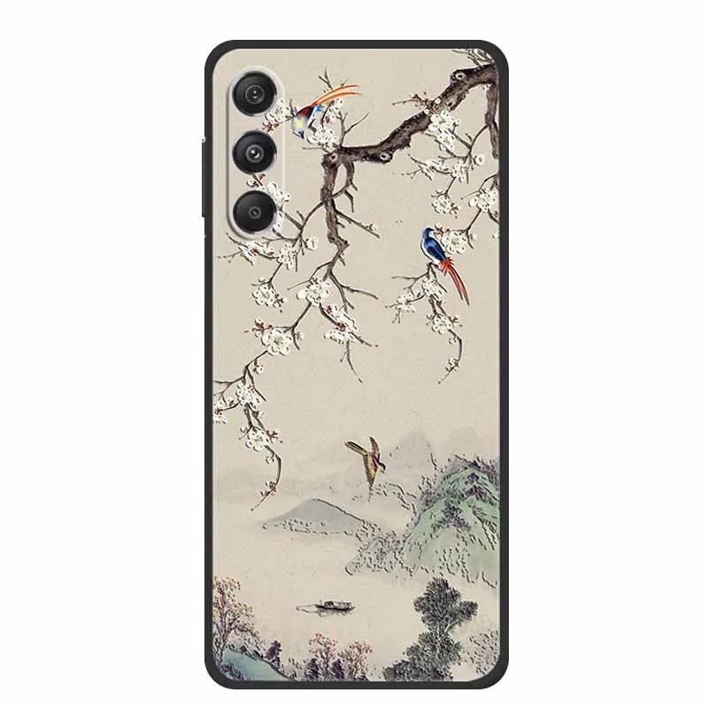 3D Emboss Case For Samsung Galaxy S25 FE Case Flowers Black Silicone Soft Back Cover For Samsung S25 Plus M36 Phone Case Shell