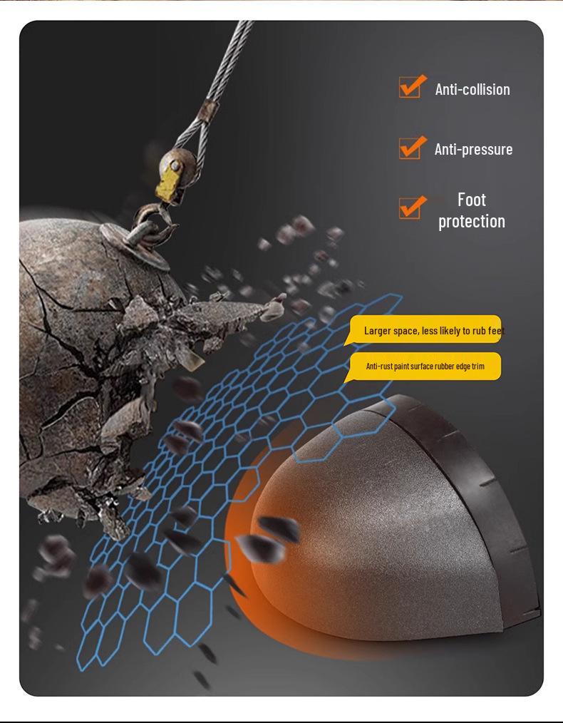 Men's Safety Shoes with Steel Toe Cap, Anti-smash, Anti-puncture, Wear-resistant, Rubber Sole for Labor Protection.