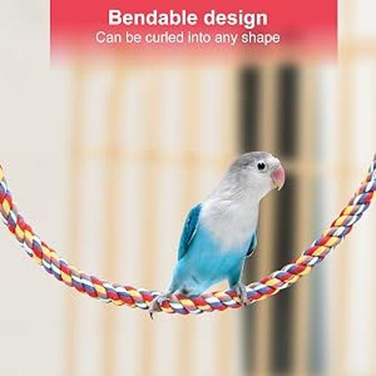 Parrot Rope 0.5-2M Climbing Toy Sturdy Flexible Deformable Budgie Stand for Parakeet African Grey Parrot Macaw Lovebird Finches