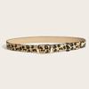 Leopard Print Waist Belt with Horsehair Patchworked Rivets Studded Design for Women Fashion Enthusiasts Music Festival