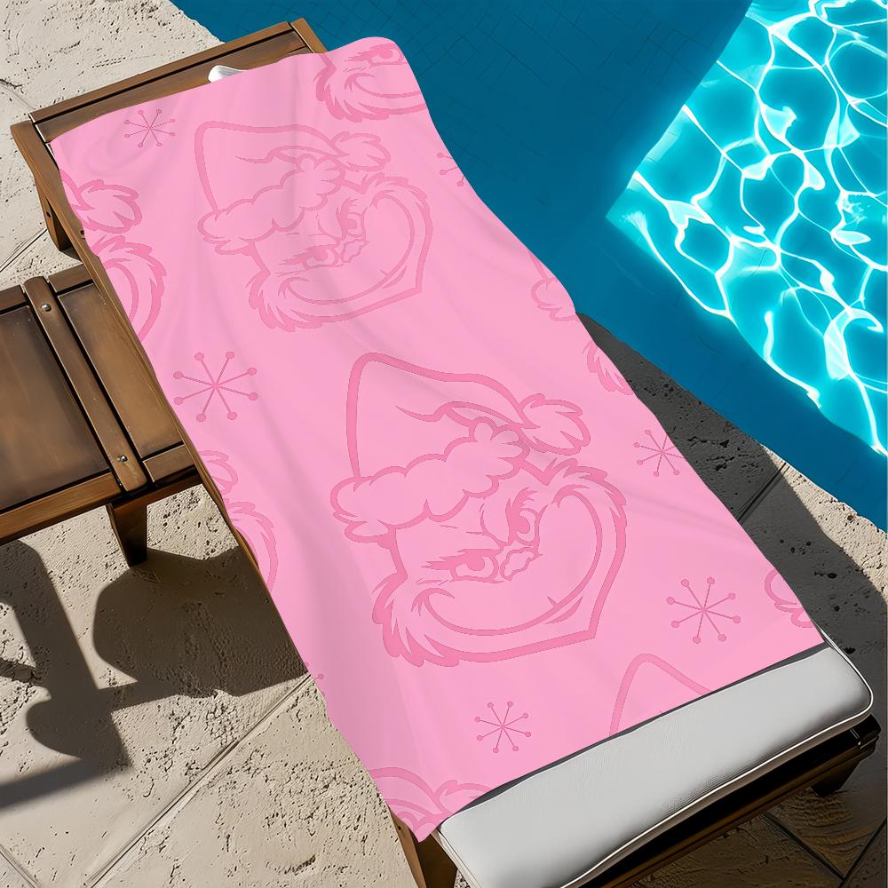 G-g-gRINCH-h-h Anime Towel Large Quick-Drying Microfiber Soft Beach Towel for Travel Fitness Sauna Bathing Camping