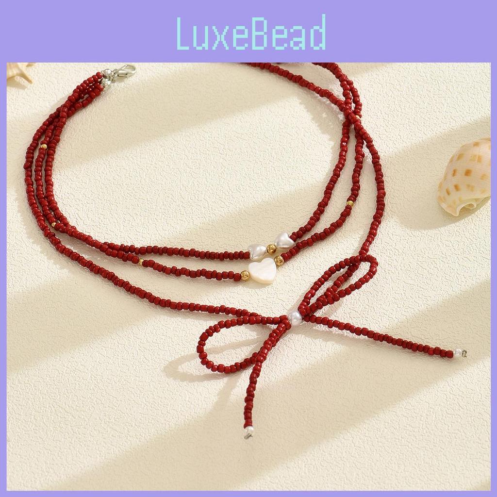 Minimalist Pearl Chain Necklace With Butterfly Bow Design For Ladies Summer Wear
