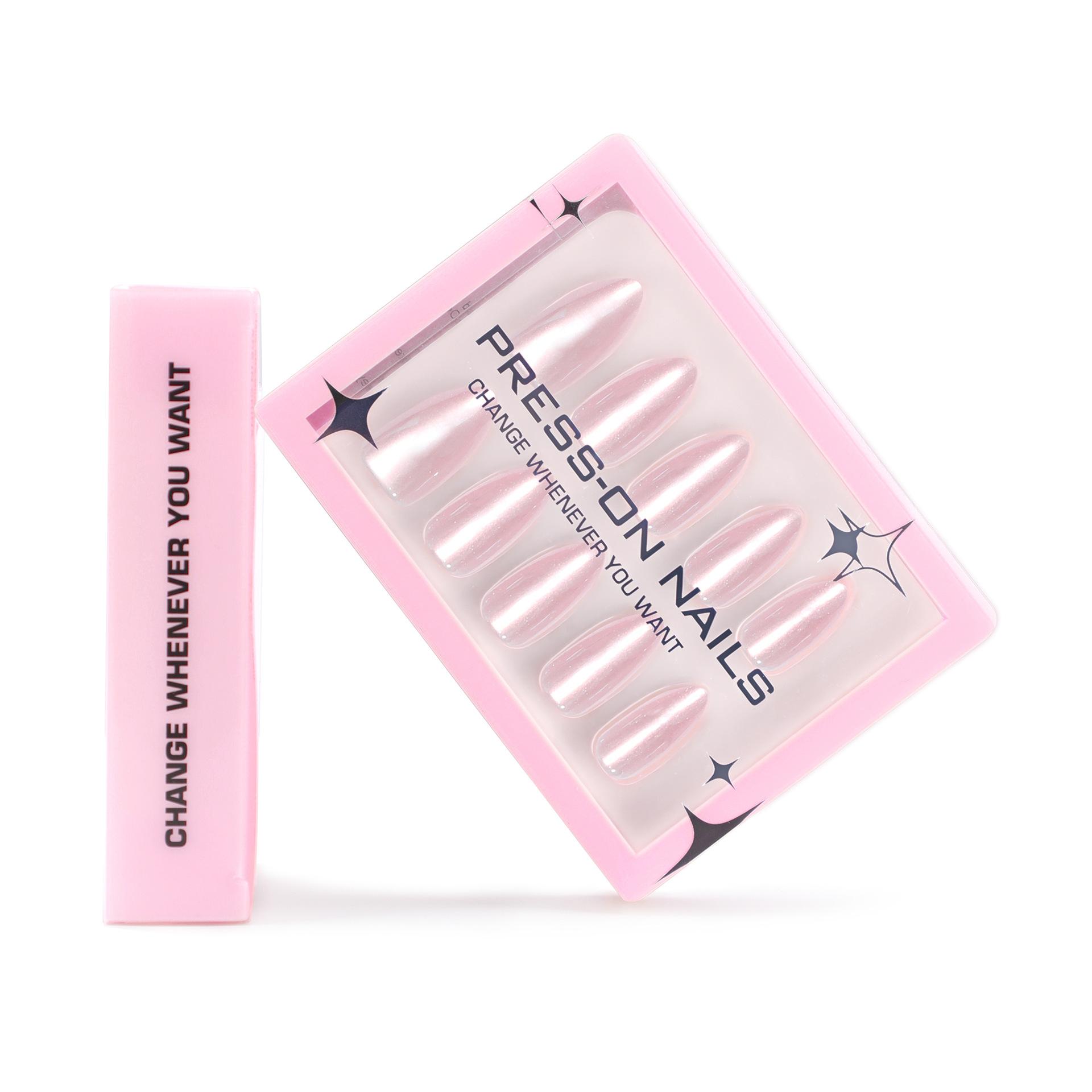 Simple cat eye almond manicure, fake nails, European and American short nail pads, Hailey style advanced sense wearing nail