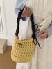 Korean Chic Woven Tote: Versatile Single Shoulder & Crossbody Beach Bag
