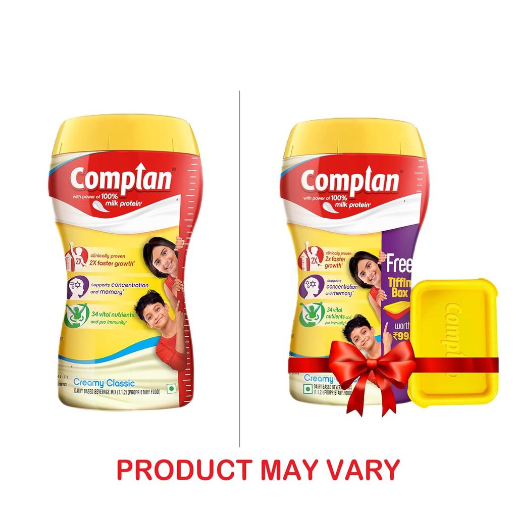 Complan Nutrition Drink Powder for Children Creamy Classic Flavour 500g Jar with 34 Vital Nutrients