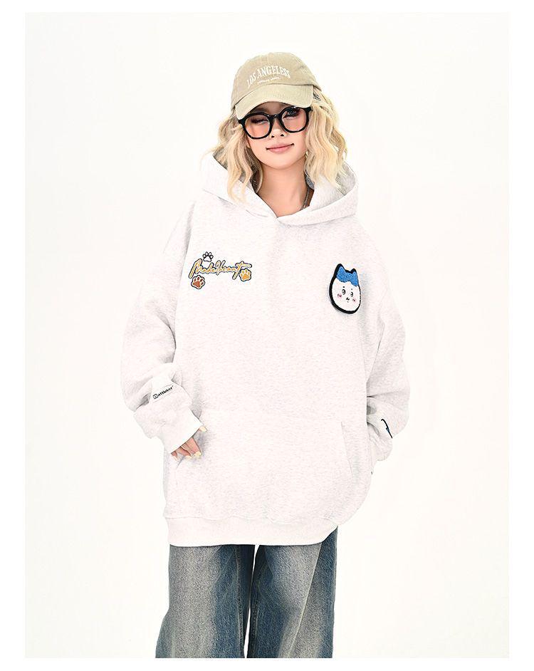 Women's Oversized Usagi Ko Hachi Velcro Hooded Sweatshirt - Autumn/Winter Edition