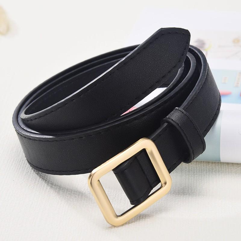 Non perforated women's belt, men's lazy belt, no punching, versatile fashion, ins black decoration, Korean version jeans