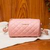 New modern fashion style cylindrical shoulder women's bag bag diamond trend simple messenger bag