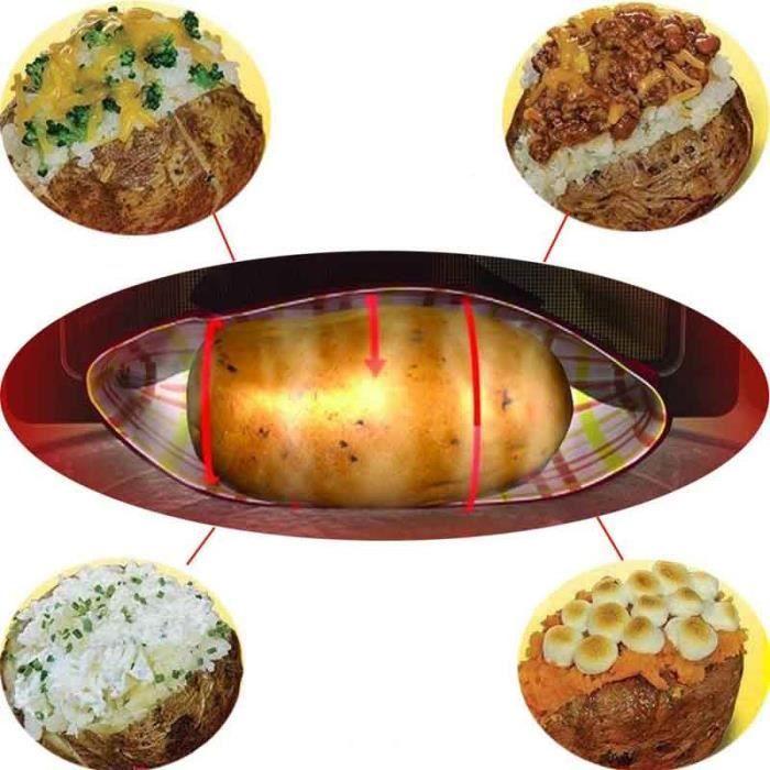 Mikrovågsugnspåsar för potatis - FOLAYA - 4 stycken - Tvättbar Återanvändbar - Vit