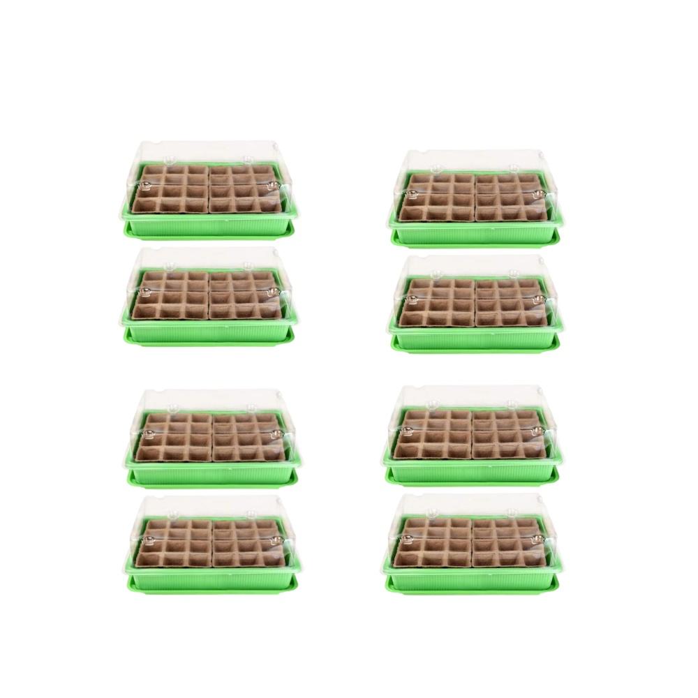 24 Cells Highter Nursery Pots Seeding Trays Seed Starter Kits Humidity Domes Cover Gardening Plant Germination Trays Box