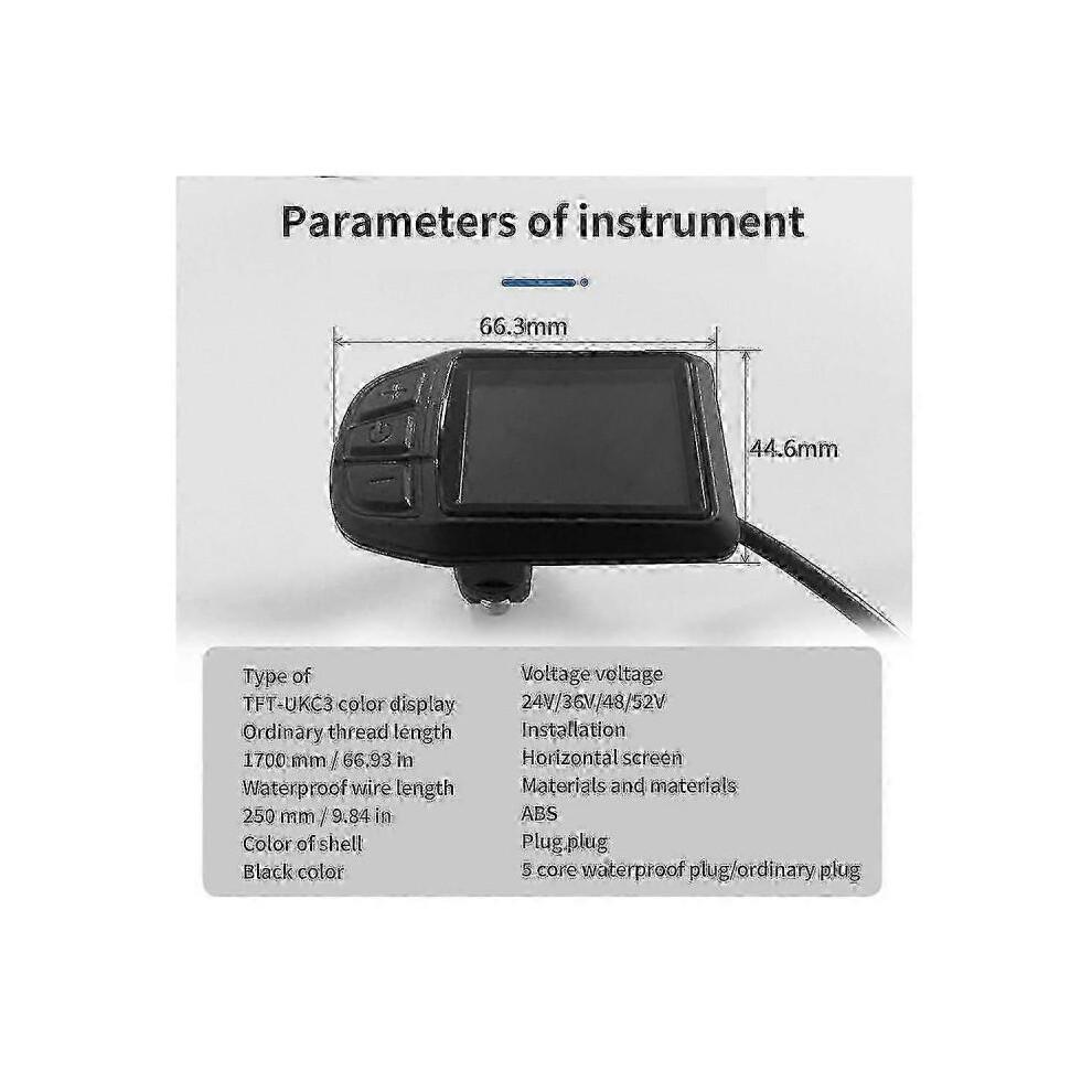 Lcd Tft Ukc3 Display Speed Battery Time Indicator for Electric Bicycle 24v 36v 48v Motor Conversion