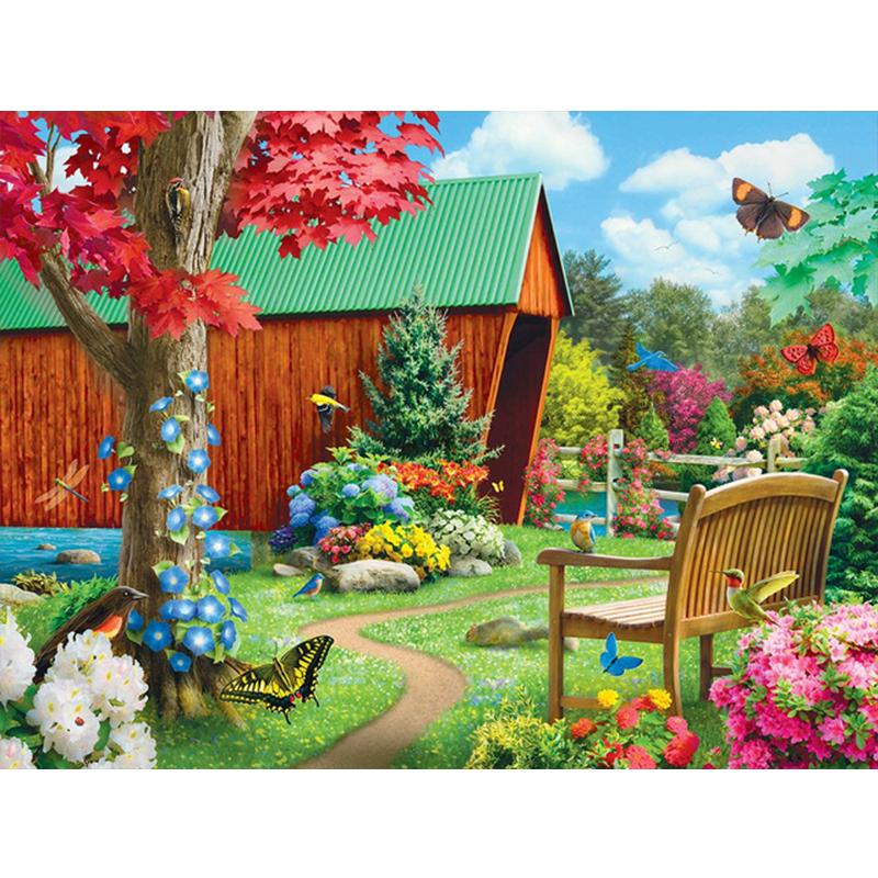 Square/Round Diamond Painting House Cross Stitch Diamond Embroidery Garden Rhinestones Art Handwork Bead Picture Kits Home Decor