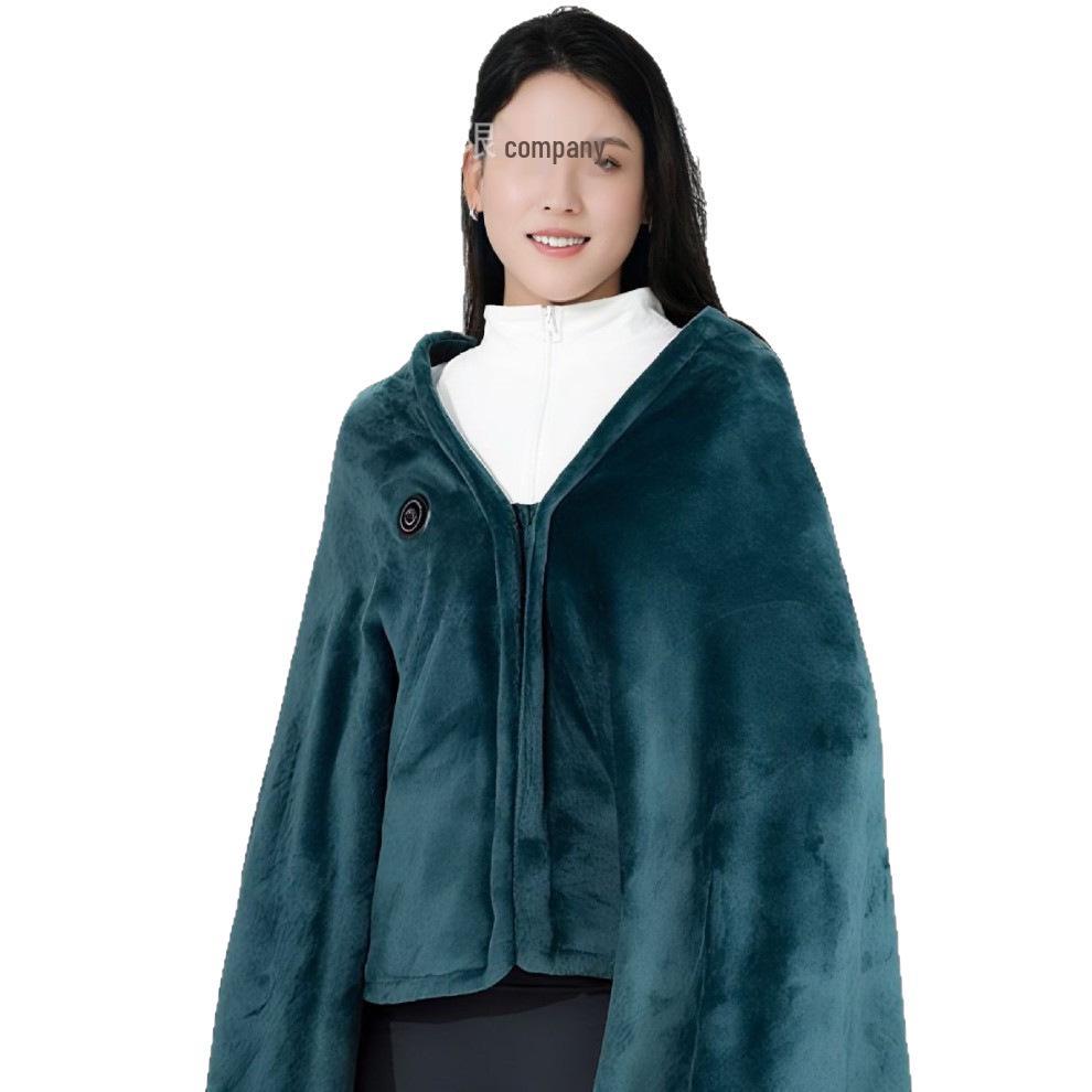 Winter Flannel Heated Shawl: Thick Velvet Electric Blanket for Warmth & Cold Protection