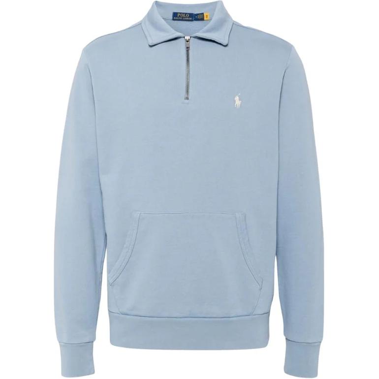

Мужская толстовка с логотипом-пуговицей Polo Ralph Lauren, с молнией до середины, с длинным рукавом, синяя 710934601-016 XL
