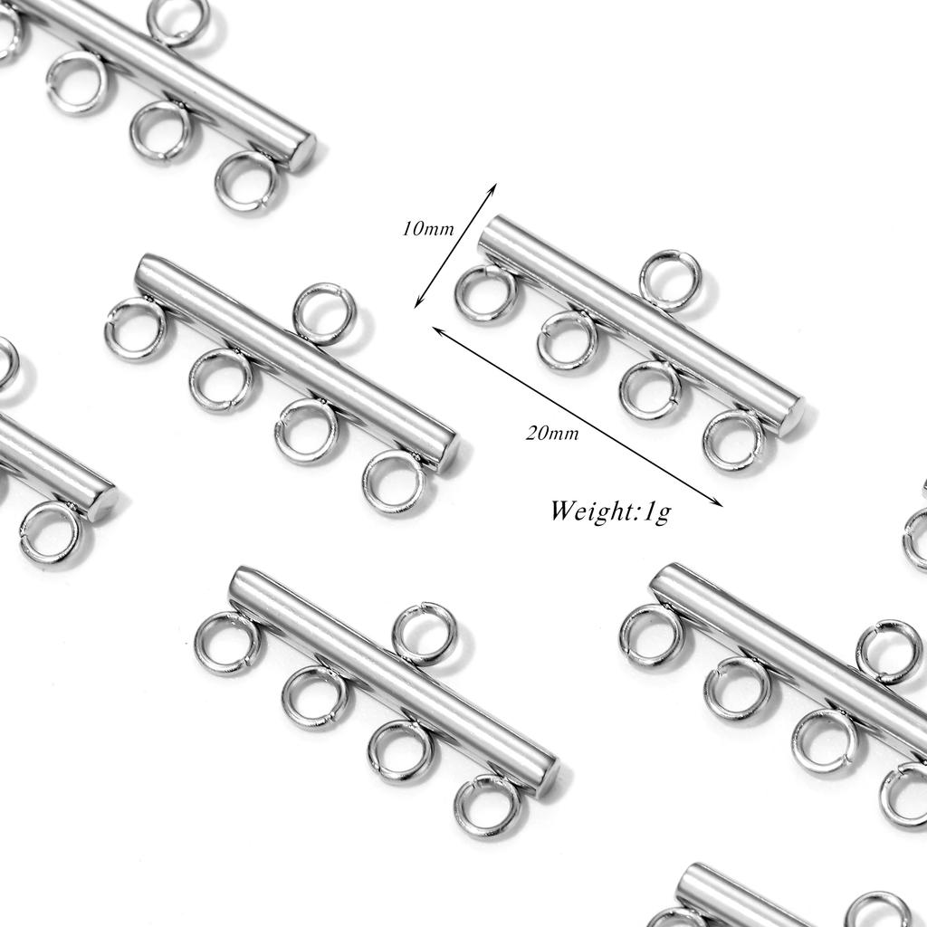 20pcs/lot Stainless Steel Layer Necklace Bracelet Clasp Bails 5 Loops Drop Earrings Chains Connectors DIY Jewelry Making Finding