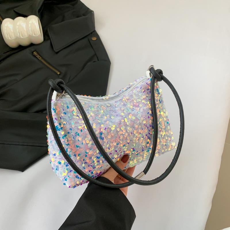 High-value Sequin Underarm Bag Shoulder Bag Fashionable Bag New Temperament Women's Bag Elegant Large Capacity Casual