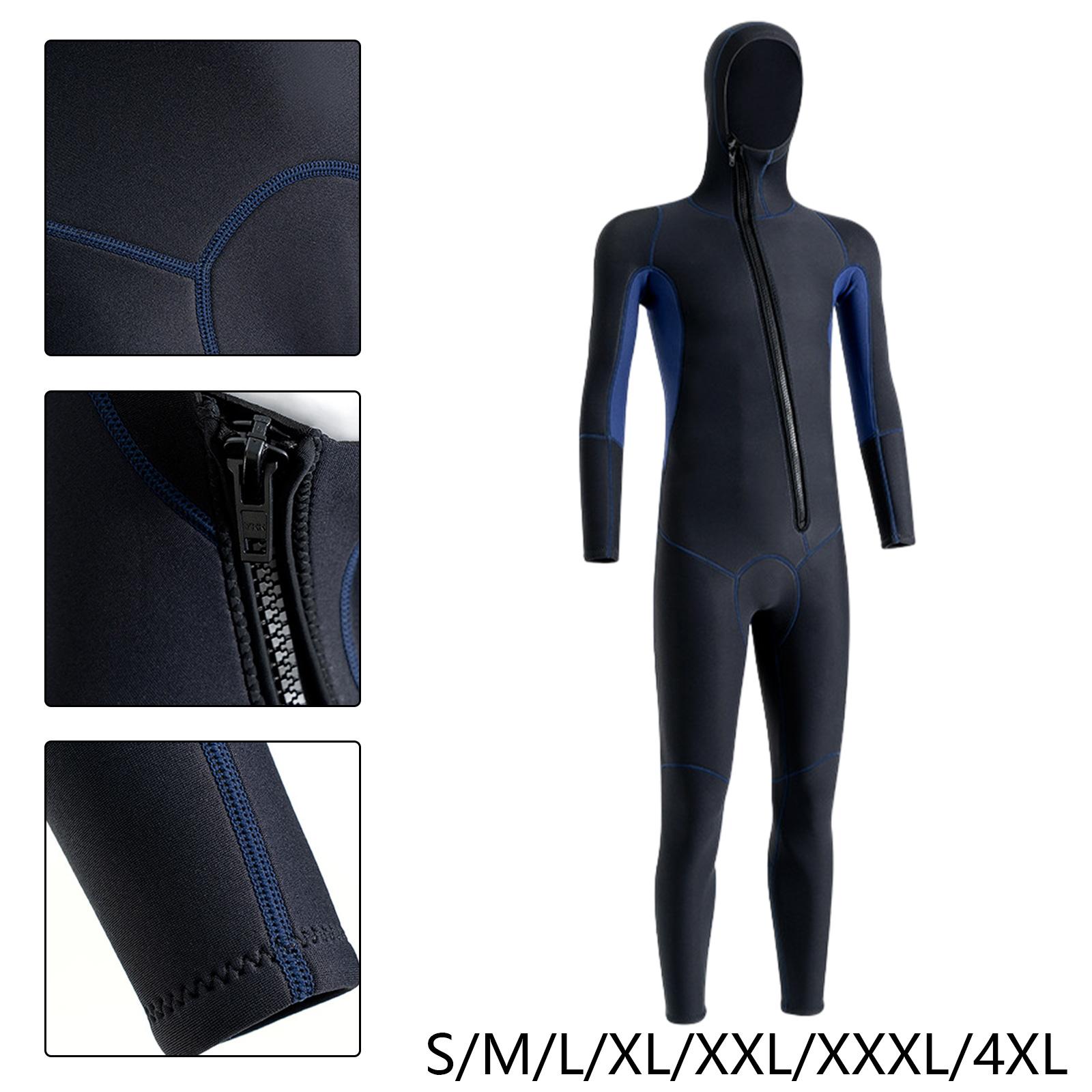 

Scuba Diving Wetsuit Comfortable Hood Jumpsuit for Men Underwater Snorkeling S
