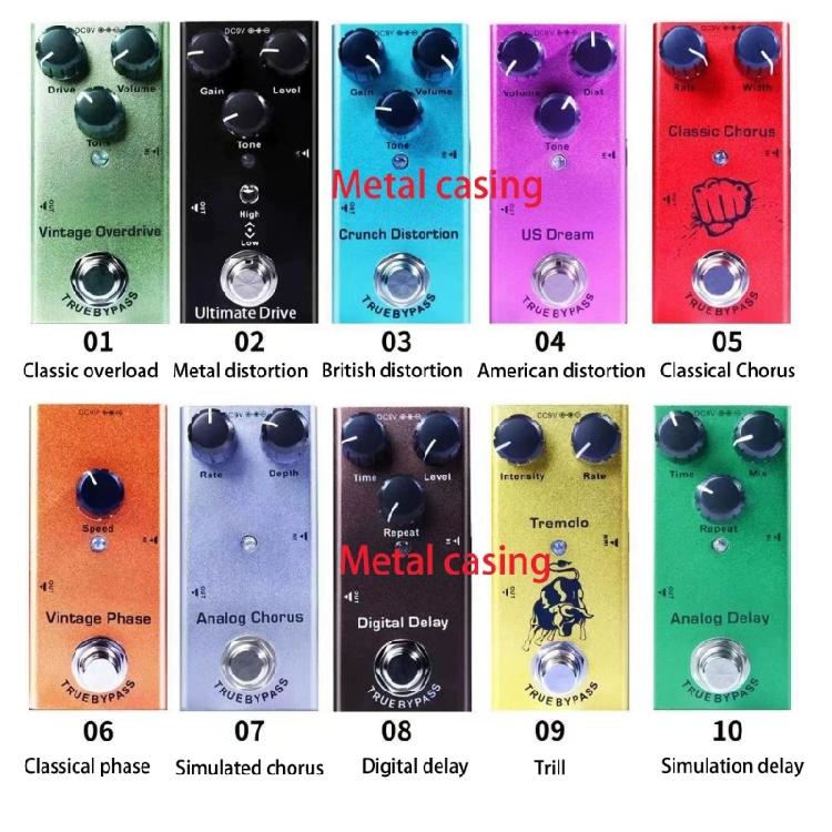 Electric Guitar Effects Pedal Single Type 9V Guitar Vintage Overdrive Effects Pedal for Stage Live Studio Easy to Use