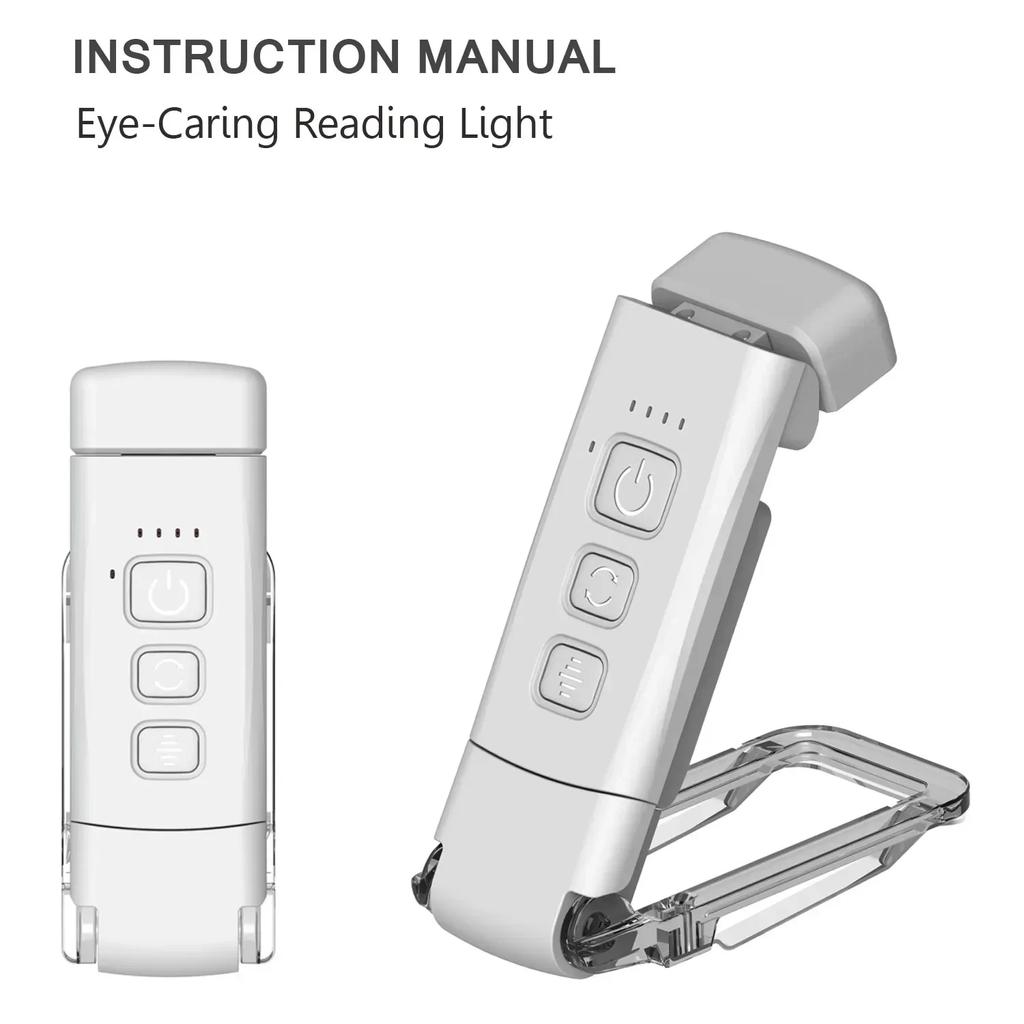Mini Light Reading Clip Book Light With Timer Rechargeable Clip-on Bookmark Book Light Led Read Light Portable Bedside Desk Lamp