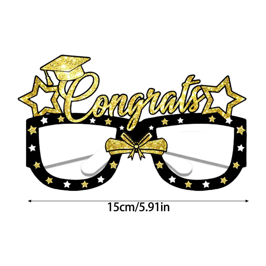 Pack Of 6 Black And Gold Graduation Glasses 2025 Glitter Eyeglasses For Photo Booth Props And Party Favors