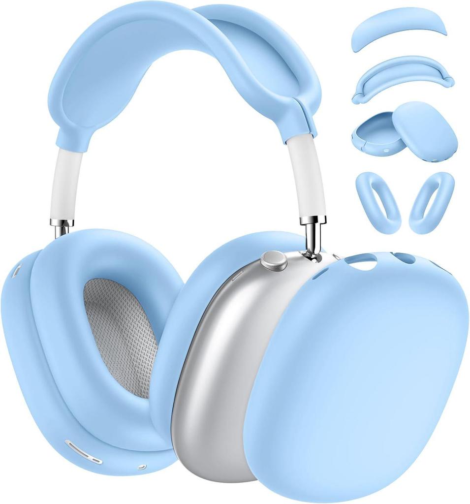 Solid Color Silicone Protective Case for AirPods Max - Over-Ear Soft Shell Cover