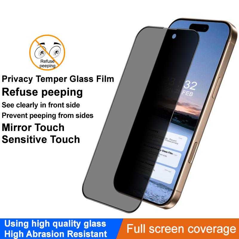 IMAK For iPhone 16 Pro Max Anti-Peep Tempered Glass Screen Protector Full Coverage