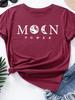 Mondkraft-Print T-Shirt Damen Kurzarm O-Ausschnitt Lockeres T-Shirt Sommer Damen Freizeit T-Shirt Tops Camisetas Mujer