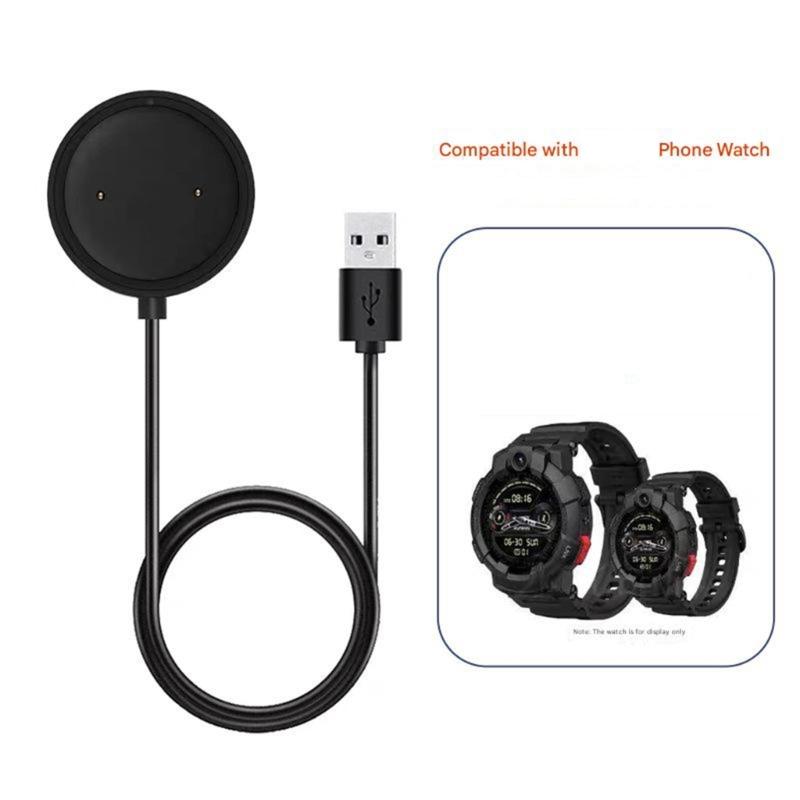 100cm Fast Charging Cord Magnetic USB Power Cable for Color/S6/X1 Smartwatch Lightweight & Portable Design Black