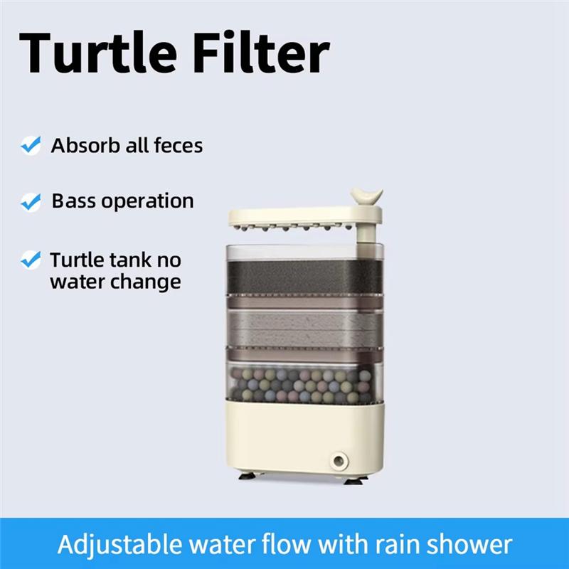 ABMH-Želví nádrž Vodopádový filtr Nízká hladina Vody 3v1 Sání Čištění Recirkulační filtrační box Čištění výkalů