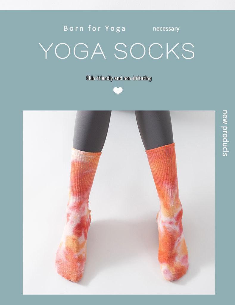Tie-dye Non-slip Sweat-absorbent Yoga Pilates Aerobics Dance Socks