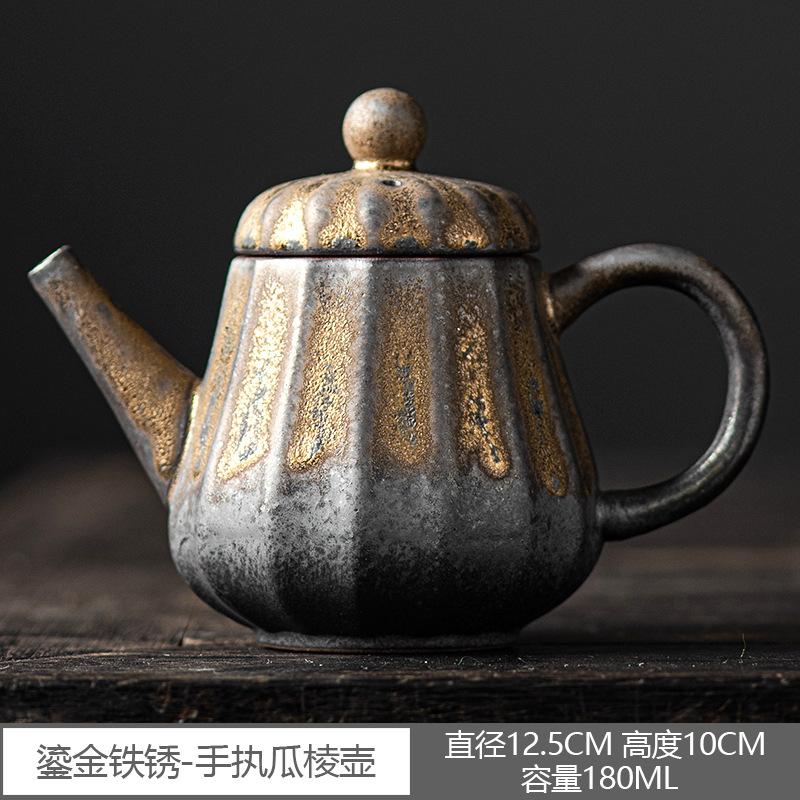 Hrubá keramika Konvička Kreativní keramická konvice Kancelář Pu'er Longjing Kung Fu čajová sada Retro příslušenství pro čínský čajový obřad