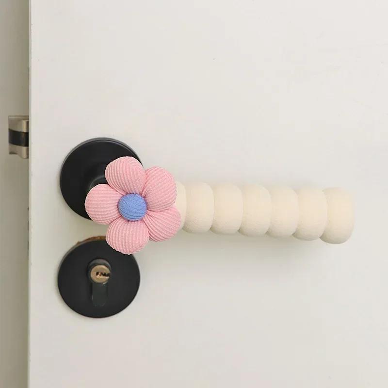 

Winter Anti-static Door Knob Covers Cute Cartoon Decoration Room Doorknob Protective Sheath Metal Warmer Handle Cover розовый