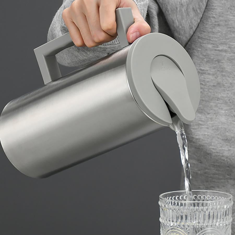 Edelstahl Kaltwasserkrug Wasserkrug mit Deckel Saftbehälter Wasserkrug Eistee-Krug oder Milchkrug für Kaffee