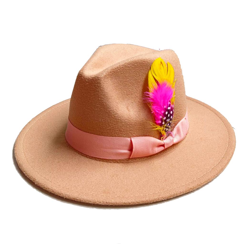 Skórzany Różowy Kapelusz Fedora z Szerokim Rondem Jazzowy Kapelusz Jesień/Zima Klasyczny Elegancki Kapelusz Panama Kapelusz Dżentelmena Sombrero