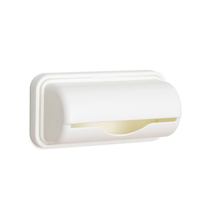 Kitchen Garbage Bag Storage Box Wall Mounted Bathroom Trash Bags Dispenser белый